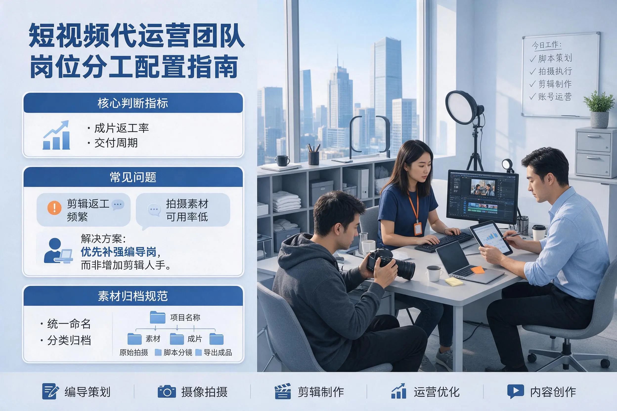 短视频代运营团队如何配置?南阳企业岗位分工科普说明