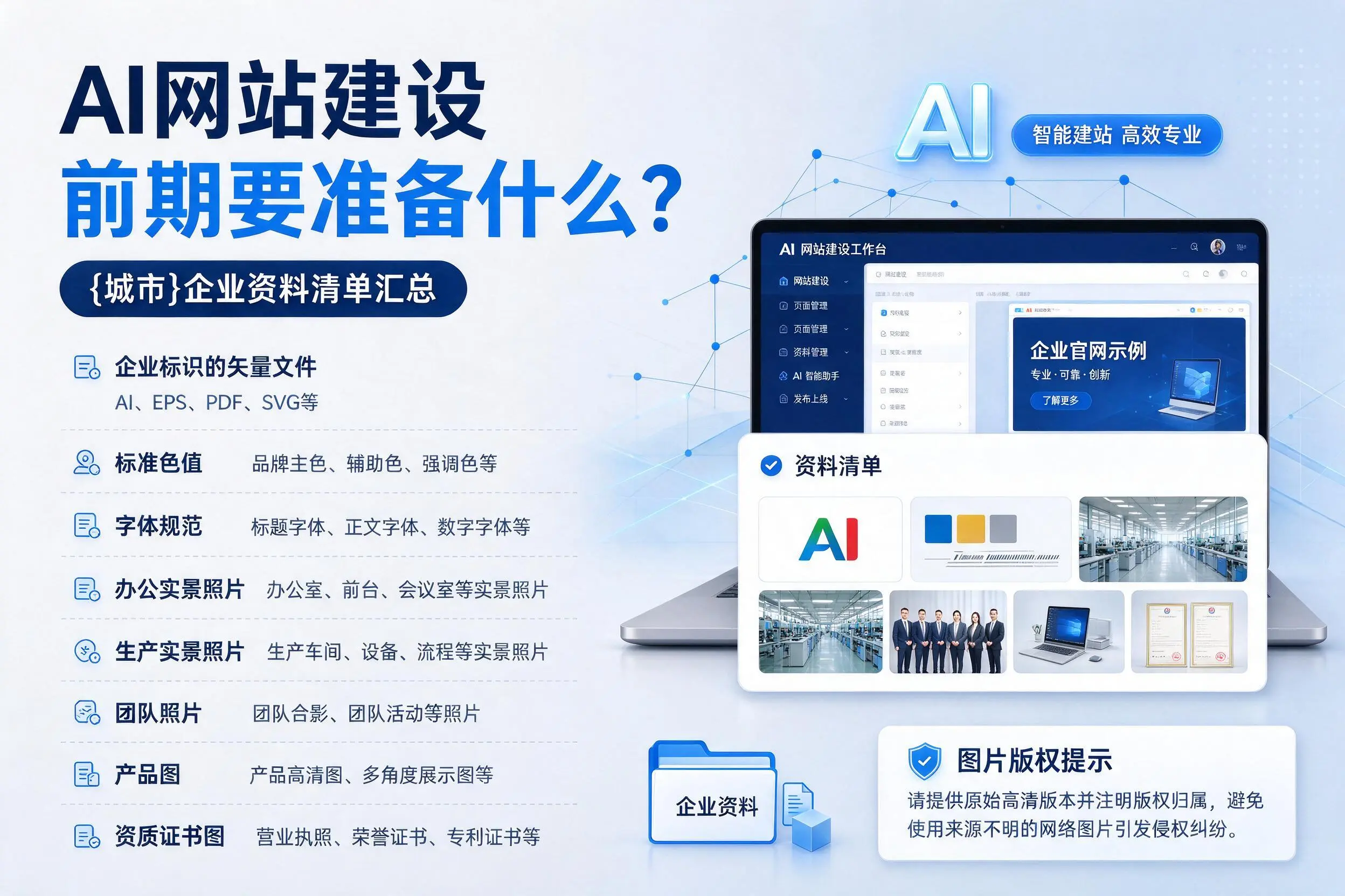 AI网站建设前期要准备什么?南阳企业资料清单汇总